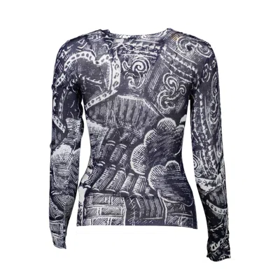 Desigual Blue Viscose Women Women's Sweater In Multi
