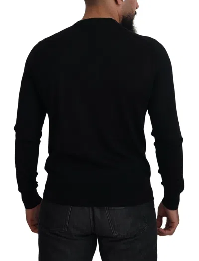 Dolce & Gabbana Black Cashmere Button Down Cardigan Men's Sweater In Black