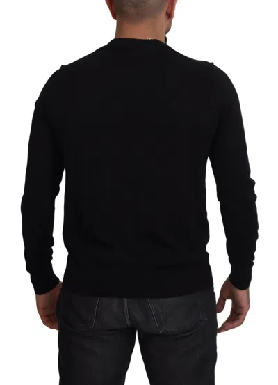 Dolce & Gabbana Black Cashmere Button Down Cardigan Men's Sweater In Black