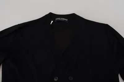 Dolce & Gabbana Black Cashmere Button Down Cardigan Men's Sweater In Black