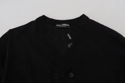 Dolce & Gabbana Black Cashmere Button Down Cardigan Men's Sweater In Black