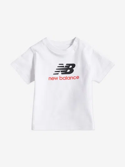 New Balance Boys Stacked Logo T-shirt In White