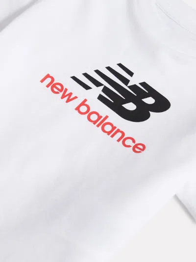 New Balance Boys Stacked Logo T-shirt In White