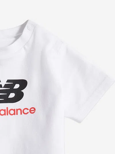 New Balance Boys Stacked Logo T-shirt In White