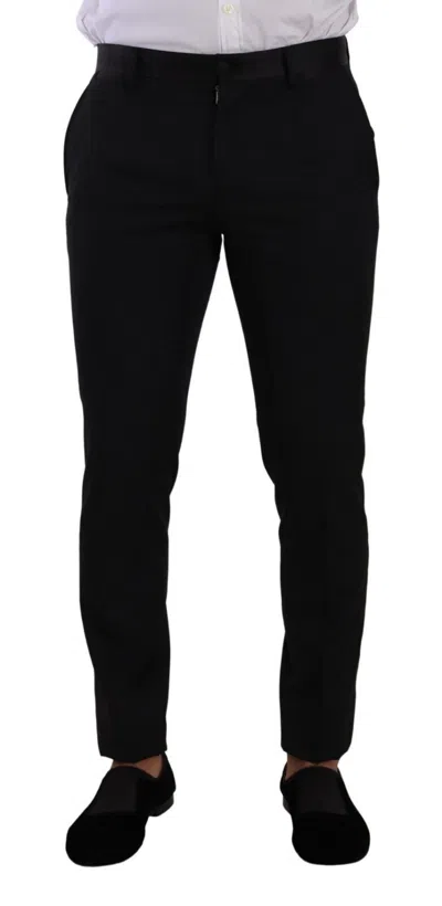 Dolce & Gabbana Black Fantasy Gold Wool Slim Fit 2 Piece Men's Suit In Black