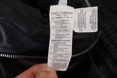 Pre-owned Dolce & Gabbana Black Leather Hooded Blouson Coat Men's Jacket () In Multi