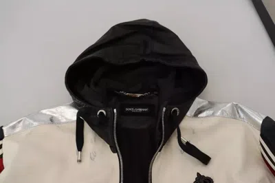 Pre-owned Dolce & Gabbana Black Leather Hooded Blouson Coat Men's Jacket () In Multi