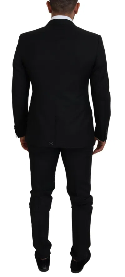 Dolce & Gabbana Black Single Breasted 2 Piece Martini Men's Suit In Black