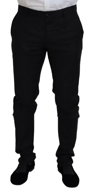 Dolce & Gabbana Black Single Breasted 2 Piece Martini Men's Suit In Black