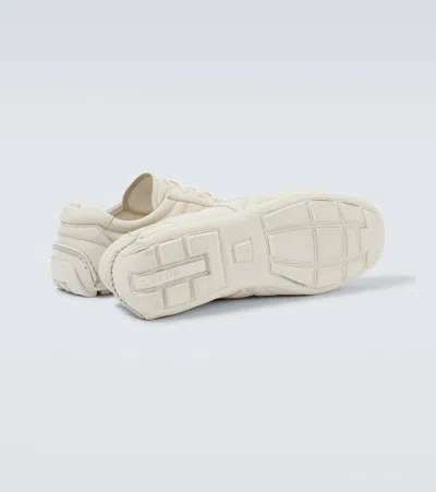 Prada Mens Neutral Montecarlo Re-edition 2005 Antiqued Leather Low-top Trainers Eur 42.5 / 8.5 Uk