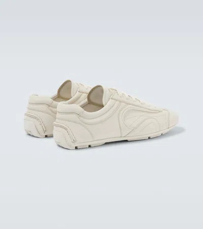 Prada Mens Neutral Montecarlo Re-edition 2005 Antiqued Leather Low-top Trainers Eur 42.5 / 8.5 Uk