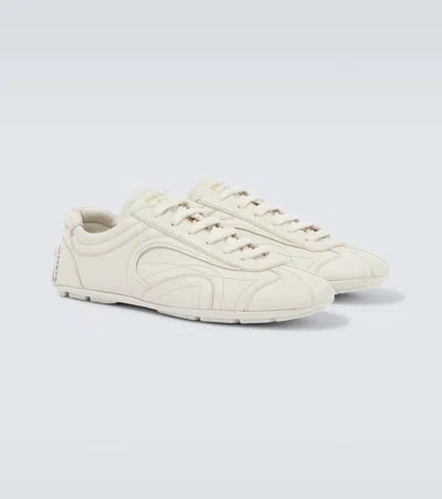 Prada Mens Neutral Montecarlo Re-edition 2005 Antiqued Leather Low-top Trainers Eur 42.5 / 8.5 Uk