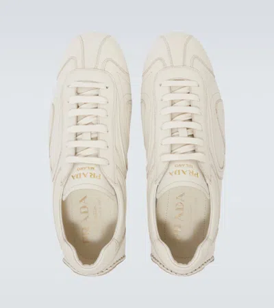 Prada Mens Neutral Montecarlo Re-edition 2005 Antiqued Leather Low-top Trainers Eur 42.5 / 8.5 Uk