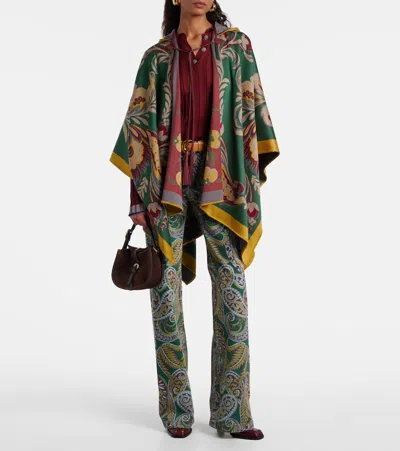 Etro Cape With Pasly Motif Scarves And Foulards Multicolor In Green