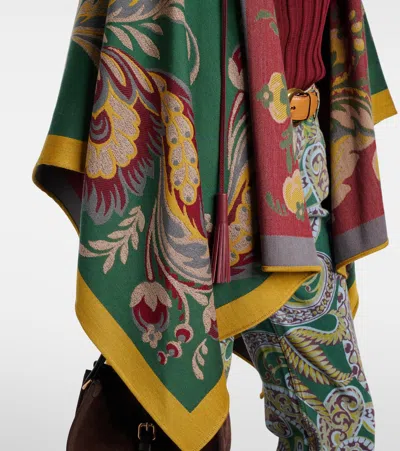 Etro Cape With Pasly Motif Scarves And Foulards Multicolor In Green