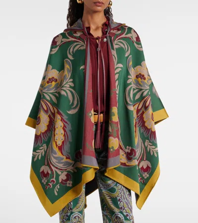 Etro Cape With Pasly Motif Scarves And Foulards Multicolor In Green
