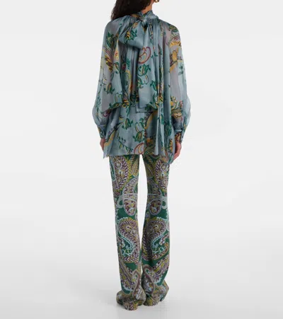 Etro Floral Long Sleeve Loose Fit Top In Multi