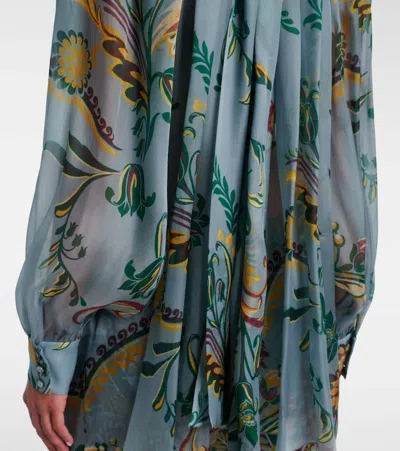 Etro Floral Long Sleeve Loose Fit Top In Multi