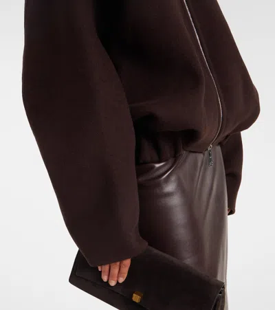 Khaite Odin Oversized Double-face Wool Jacket In Brown