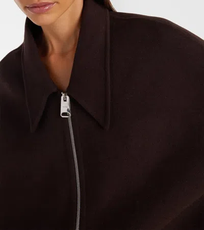 Khaite Odin Oversized Double-face Wool Jacket In Brown