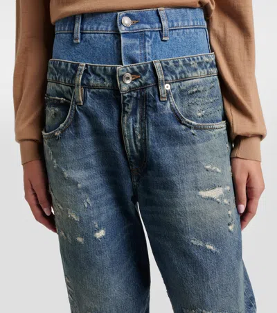 Dolce & Gabbana Wide-leg Trousers With Five Pockets And Belt Loops In Blue