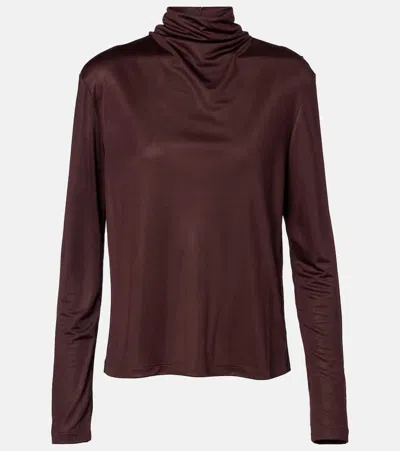 Dries Van Noten Huala Draped Top In Burgundy