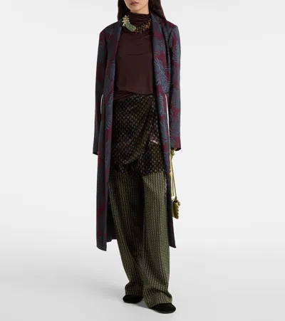 Dries Van Noten Huala Draped Top In Burgundy