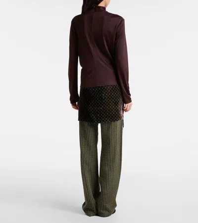 Dries Van Noten Huala Draped Top In Burgundy