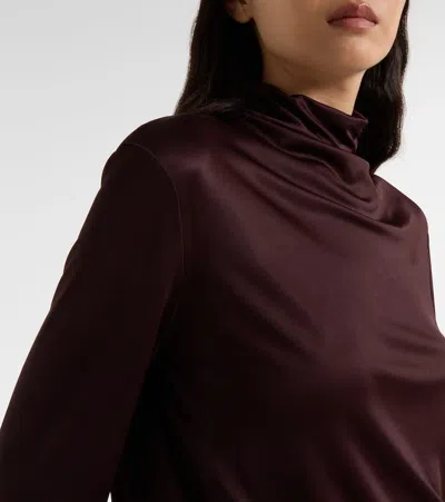Dries Van Noten Huala Draped Top In Burgundy