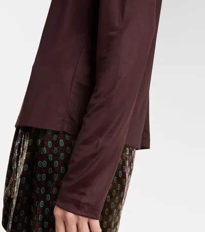 Dries Van Noten Huala Draped Top In Burgundy