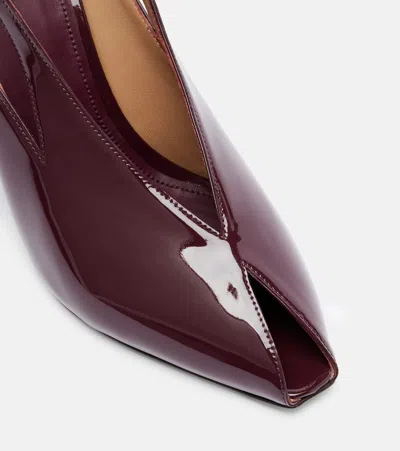 Ferragamo Peep Toe Wedge Sandals In Bordeaux In Purple