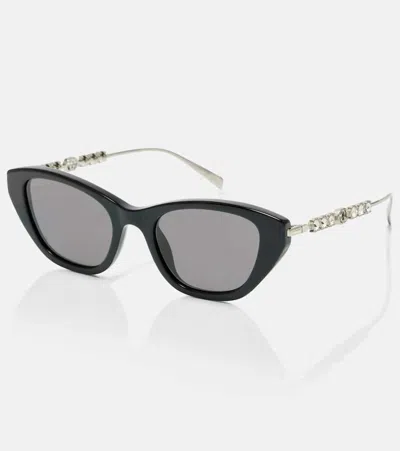 Gucci Interlocking G Cat-eye Sunglasses In Black
