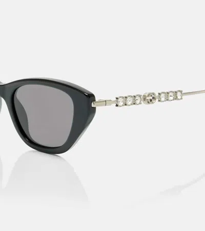 Gucci Interlocking G Cat-eye Sunglasses In Black