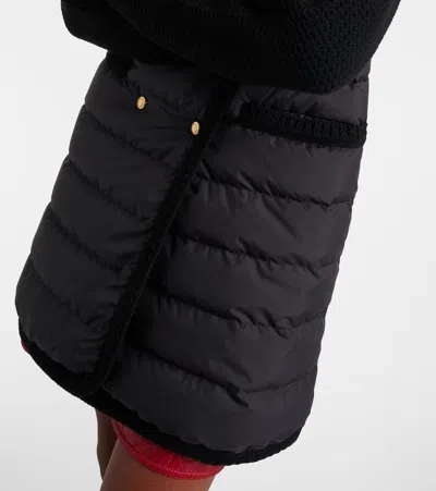 Moncler Double-breasted Wool And Cashmere-blend And Quilted Shell Down Cardigan. In Black
