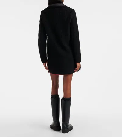 Moncler Double-breasted Wool And Cashmere-blend And Quilted Shell Down Cardigan. In Black