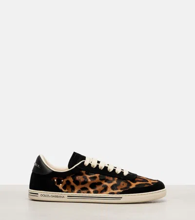 Dolce & Gabbana Women Printed Calf Hair Saint Tropez Light Sneakers In Brown
