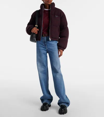 Prada Black Stretch Nappa Monolith Ankle Boots In Black