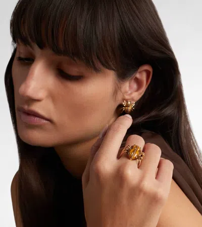 Yvonne Léon Araignée 9kt Gold Ring With Gemstones In Gold