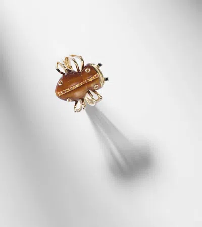 Yvonne Léon Araignée 9kt Gold Ring With Gemstones In Gold