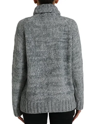 Dolce & Gabbana Gray Cashmere Turtle Neck Pullover Women's Sweater In Gray