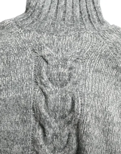 Dolce & Gabbana Gray Cashmere Turtle Neck Pullover Women's Sweater In Gray