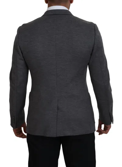 Dolce & Gabbana Gray Wool Stretch Slim Fit Jacket Men's Blazer In Gray