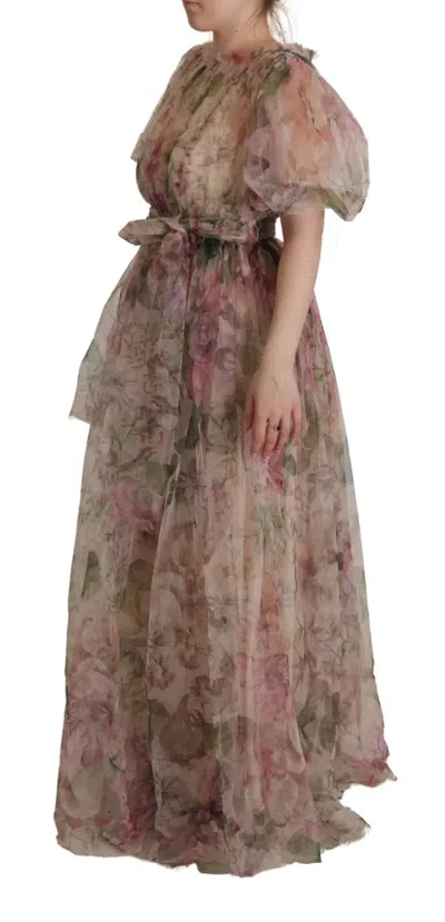 Pre-owned Dolce & Gabbana Multicolor Floral Print Long Maxi Gown Women's Dress ()