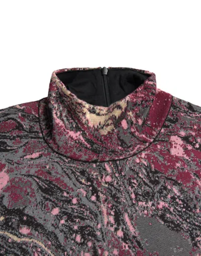 Dolce & Gabbana Multicolor Graphic Turtle Neck Men Men's Sweater In Multi