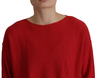 Dolce & Gabbana Red Wool Knit Round Neck Pullover Sweater In Red
