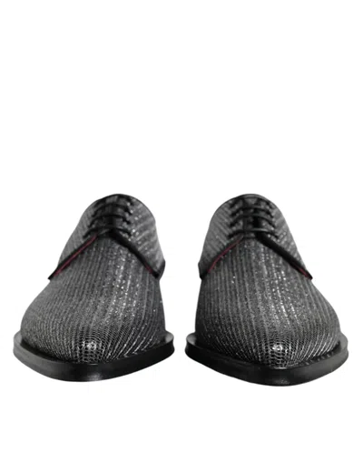 Dolce & Gabbana Silver Polyurethane Derby Formal Dress Shoes In Multi