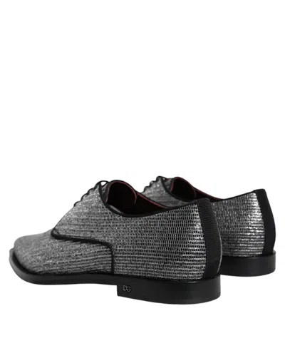 Dolce & Gabbana Silver Polyurethane Derby Formal Dress Shoes In Multi