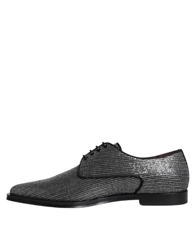 Dolce & Gabbana Silver Polyurethane Derby Formal Dress Shoes In Multi