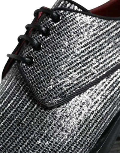 Dolce & Gabbana Silver Polyurethane Derby Formal Dress Shoes In Multi