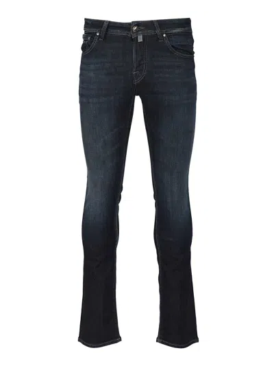 Jacob Cohen 5 Pkt Super Slim Fit Nick Slim V1 10 oz Blu Baffato Salpa Grigia Jeans Blue In Black